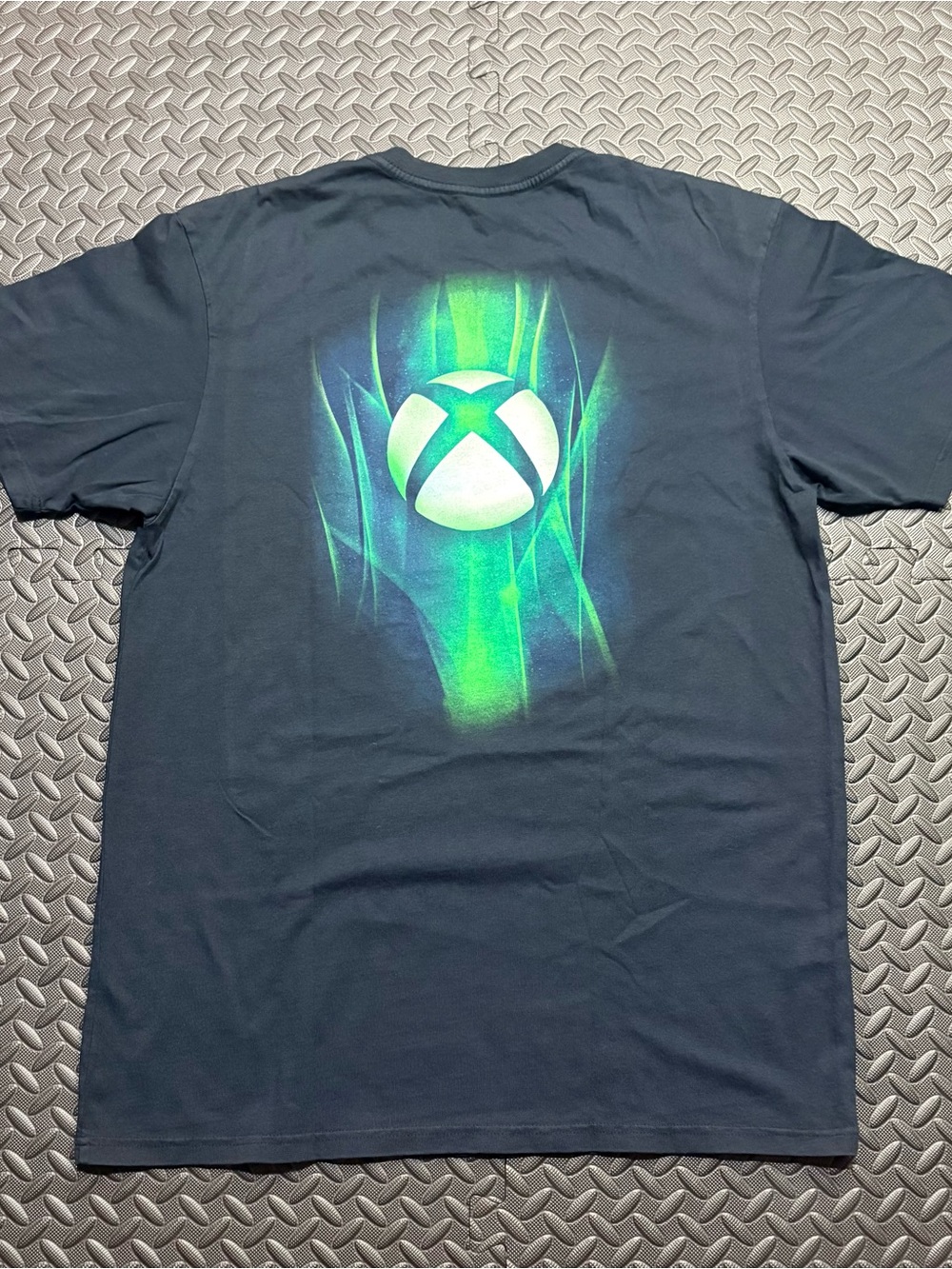 Xbox Official Logo Tee Black Short Sleeve Green Smoke Energy Effect Men’s Large